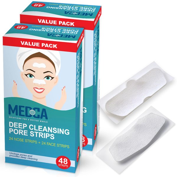 Deep Cleansing Blackhead Pore Strips - Pack of 96 Peel - Off Blackhead Remover and Pore Unclogging Strips for Nose and Face, Chin, Forehead & Healthier Looking Skin