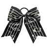 NEW "GLITTERY MUSIC NOTES" Cheer Bow Pony Tail 7 Inch Girls Band Chorus Orchestra Choir Concert Hair Cheerleading Game Team Sports Competitions Grosgrain Ribbon