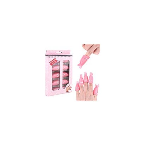 Xx Shop 10pcs Pink Nail Art Uv Gel-off Polish Remover Wrap Cleaner Reusable Clips Keeper