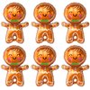 KatchOn, Big Merry Christmas Gingerbread Balloons - Pack of 6 | Gingerbread Man Balloon for Christmas Party Decorations | Christmas Foil Balloons for Christmas Decorations | Gingerbread Decorations