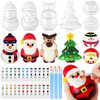 Poen 12 Packs DIY Christmas Party Craft Christmas Slow Rise Squeeze DIY Soft Toy for Kids Xmas Painting Crafts Party Favors Supplies Christmas Stocking Stuffer for Kid Xmas