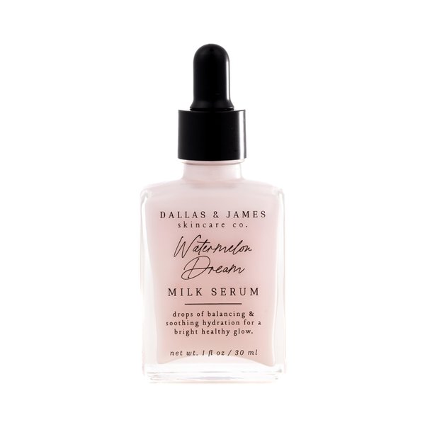 Dallas & James Skincare Co. Watermelon Dream Milk Serum with Cloudberry, Hydrating Serum/Soothing Serum - with Hyaluronic Acid, Aloe and Cucumber