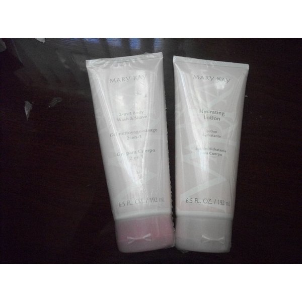 mary kay 2 in 1 body wash & shave and hydrating lotion full size 6.5 onz each sealed