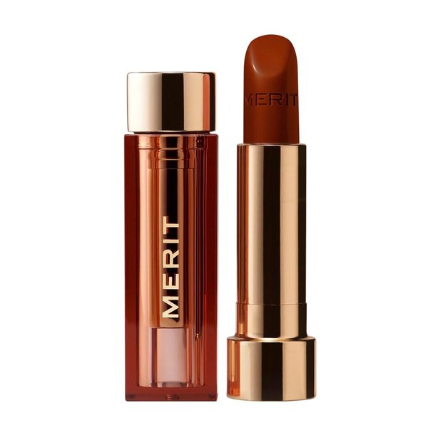 Merit Signature Lip Lightweight Satin Lipstick - 0.10 oz / 3 g (Tiger (brick red), standard)
