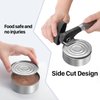 Smooth Edge Side Can Opener Manual with Durable Sharp Blade, Safe Cut Manual Can Opener with Non-Slip Rubber Knob, Comfortable Grip Handle
