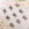 30Pcs Spider Nail Charms Silver Nail Charm for Halloween Holiday with Rhinestone Design Alloy Spider Charm for Women Girls Holiday DIY Nail Art Decorations Accessories