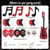 Rock and Roll Birthday Party Decorations - Red Music Theme Latex Balloon, Guitar Note Foil Balloons for Boys and Girls Party Supplies