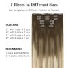 HOTBANANA Human Hair Clip in Hair Extensions, Ombre Walnut Brown to Ash Brown and Bleach Blonde 120g Clip in Hair Extensions Real Human Hair Straight Remy Hair Clip Ins 16 Inch 7pcs