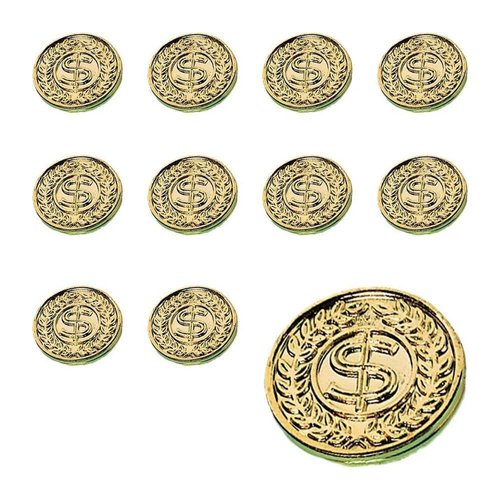 amscan Gold Coins Plastic High Count Favor - 1.37" | Gold | Pack of 100