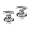 (Pack of 2) EFIELD Dual Compression Outlet Angle Stop Valve, Multi-Turn, 1/2" NOM (5/8" ODx3/8"x 3/8") Chrome