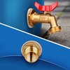 WADEO Rain Barrel Spigot, Brass Rain Barrel Quarter Turn Ball Valve Spigot with Bulkhead Fitting-Red