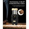 XIFEI Cigar Cutter, Stainless Steel V-Cut Cigar Cutter Built-in Cigar Puncher (Black Gold-1)