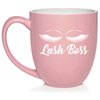 Daylor Lash Boss Makeup Lash Extension Artist Ceramic Coffee Mug Tea Cup Gift (16oz Light Pink)