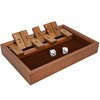 WE Games Shut the Box Game Wooden – 9 Number Flip Tiles with Dark Stained Wooden Box, Board Game for Game Night, Math Games, Clackers, Family Games, Adult Dice Games, Board Games for Adults, 11 inches