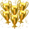 6 Packs Gold Champion Foil Balloons Championship Foil Trophy Balloon The First Prize Sport Balloons Basketball Soccer Football Anniversary Birthday Games Party Decorations