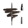 Kiss New York Professional Eyebrow Pencil, D-Shape Design for Line & Fill, Dual-Sided Retractable Brow Definer with Spoolie, Silky Smooth Texture, Cruelty-Free (Granite)