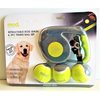 15ft Retractable Dog Leash & 3pc Tennis Ball Set with Reflective Stickers