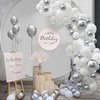 KAINSY Matte White Balloons Garland Kit Cloud White Cream Balloon Birthday Decorations 92 Pcs Party White Sand Balloons 5/10/12/18 Inch for Balloon Arch Bridal Baby Shower Wedding