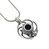 Julie Wang Lava Stone Celtic Knot Minimalist Essential Oil Diffuser Necklace Antique Silver Aromatherapy Necklace Jewelry