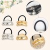 Metal Ponytails Hair Cuffs Gold & Silver Metal Hair Ties, Gold Metal Geometric Elastic Hair Ties, Fashion Glossy Arch Ponytail Hair Tie for Women Hair Accessories 4PCS