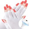 ANCIRS 2 Pairs UV Gloves for Gel Nail Lamp, Anti UV Fingerless Gloves for Nail Art DIY Accessories, Gel Manicure UV Shield Gloves for Hand Skin Care Protection- White