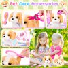 NINAOR Plush Dog Toys for Kids with Crossbody Bags, Puppy Toys Robot Dog with Leash Walking Barking Tail Wagging, Pretend Play Pet Care Cute Stuff Electronic Interactive Toddler Toys Birthday Gifts