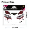 Halloween Face Tattoos Stickers Temporary Tattoos Kits Bat Spider Cobweb Glitter Gem Face Fake Tattoos Halloween Eye Body Paint Makeup Tattoos Sticker for Costume Cosplay Party Decoration Supplies