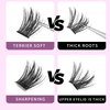 Dedila 96pcs Wide Stem Dramatic Volume Eye Lashes Extensions D Curl Black Soft Individual False Eyelashes Cluster Makeup Toos (12mm)