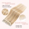 Hairro 100% Real Hair Extensions Clip in Remy Human Hair 16" 50g One-piece 5 Clips Long Straight Hair Extensions for Women Gift Wide Weft Soft Silky #6 Light Brown