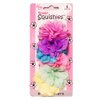 Mia Squishies,Cute Terrycloth Elastic Rubber Band Ponytail Holders, Hair Accessory With Pretty Chiffon Flowers, Beautiful Pastel Colors, For Kids, Girls, 6pcs