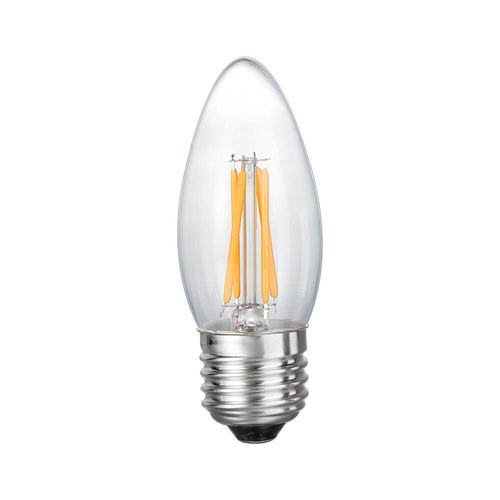 Goodlite, G-83429 Clear Filament Decorative Torpedo LED Light Bulb, 5 Watt Candelabra - 60 Watt Equivelant, Medium Base Warm White 2700K 650 Lumens, Dimmable, Ul Listed