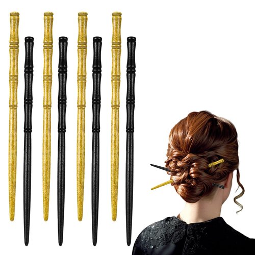8 PCS Hair Chopsticks Chinese Sticks for Hair Bamboo Shape Hair Sticks Vintage Elegant Hair Chopsticks Retro Wooden Hair Sticks Bamboo Shape Chinese Hair Sticks for Buns for Women Girls Long Hair