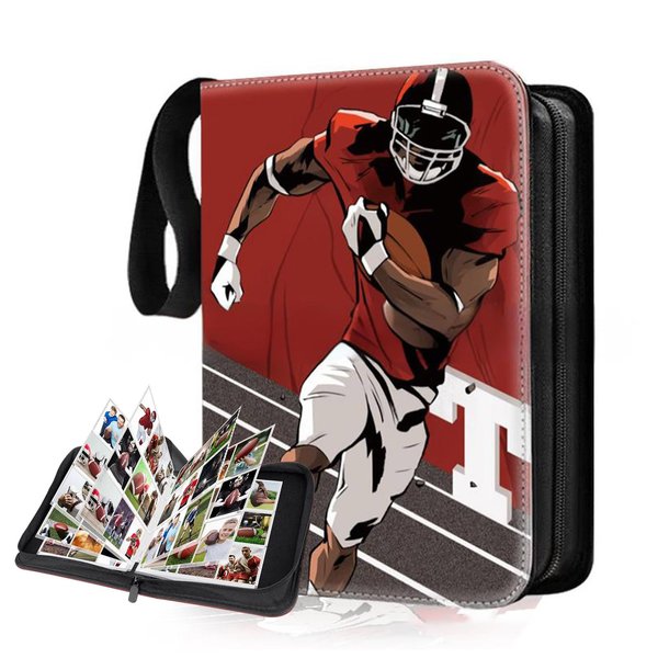 WYLWLS Rugby Card Binder for Cards Binder 9-Pocket,Compatible with Cards, 9-Pocket Pages Sleeves Hold up 900 Cards.Trading Card Binder with Sleeves，Card Holder Collector (Rugby, 9 Pockets 900 Cards)