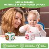 CR8OAS 2 Pcs Busy Activity Cube Montessori Toys for 1 Year Old Boy Girl, Sensory Toys for Toddlers 1-3, Toddler Travel Toys, Activity Cube Learning Toys, 1st Birthday Girl Gifts 12 Months+