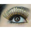 Elegant Lashes C907 "Cleopatra" Premium Black & Gold Metallic Foil Color False Eyelashes for Halloween Dance Rave Costume