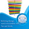 1112 Rainbow Stick Chewer Bird Toy – Colorful Hanging Shredding and Chewing Toy for Parrots, Conures, Cockatiels, and Budgies – Vibrant and Engaging Bird-Safe Toy – Made in USA by M&M Bird Toys