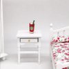 Mini House Furniture 1pc Dollhouse Miniature Furniture Bedroom Night Stand Small Side Table White Wood Bedside Table Handcraft DIY Model