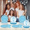 96Pcs Dancing Queen Party Supplies Dancing Queen Paper Plates Napkins Disposable Blue Disco Party Tableware Set 70s Disco 17th Birthday Dinnerware for Party Bachelorette Decoration Serve 24
