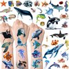 254PCS Realistic Sea Ocean Animal Temporary Tattoos Stickers, Sea Creature Sharks Whales Turtles Clown Fish Seahorse Starfish Tattoos Stickers Ocean Party Favors Under The Sea Party Favor Supplies
