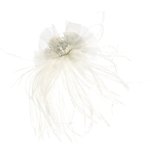 Lillian Rose 6" White 6" Marabou Feather Hair Clip