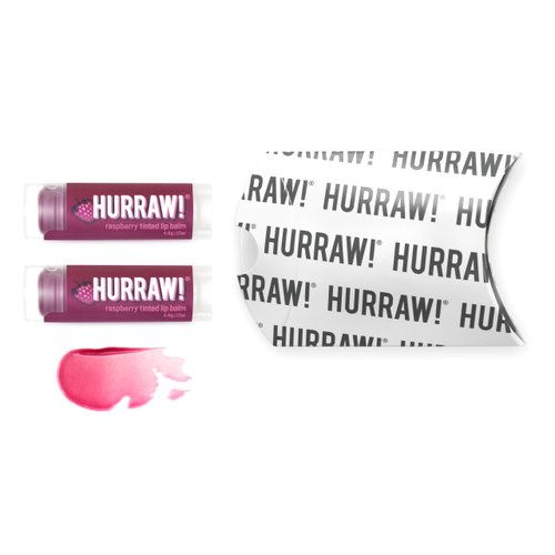 Hurraw! Raspberry Tinted Lip Balm, 2 Pack: (Sheer Berry Tint) Organic, Certified Vegan, Cruelty and Gluten Free. Non-GMO, 100% Natural Ingredients. Bee, Shea, Soy and Palm Free. Made in USA
