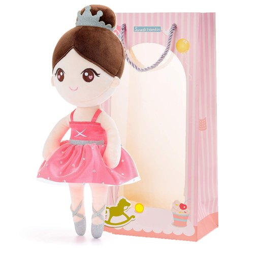 Gloveleya Baby Girl Gifts Dolls Soft Plush Toy Ballet Girl Doll Watermelon Red 13 Inches with Gift Box…