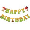 GXSOVSO Mushroom Happy Birthday Banner, Mushroom Birthday Banner for Kids, Mushroom House Birthday Party Decor, Mushroom Party Decorations