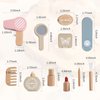 OESSUF Wooden Makeup Toy Sets for Girls, Toddlers Fake Makeup Kit, Pretend Wood Beauty Salon Toys for Kids Little Girls Princess, Christmas Birthday Gift Toy for 3 4 5 6 7 8 9 10 Year Old