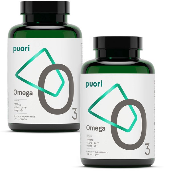 Puori Omega 3 Fish Oil - Ultra Pure 2000mg - 240 Softgels - Heart and Eye Supplement - Burpless, IFOS Certified, Non-GMO Capsules - O3-2000mg EPA 1250mg DHA 500mg