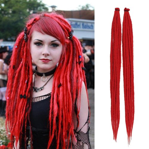 SAVASANA 24 Inch Dreadlock Extensions 20 Strands Boho Style Crochet Hair Dreads Synthetic Single ...