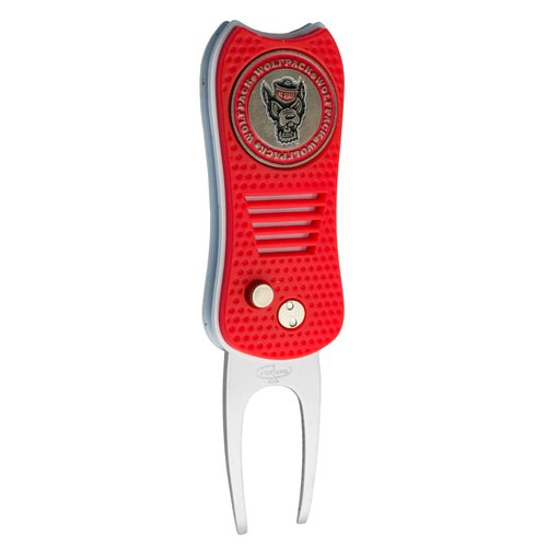 Team Golf NCAA NC State Wolfpack Retractable Divot Tool with Double-Sided Magnetic Ball Marker, Features Patented Single Prong Design, Causes Less Damage to Greens