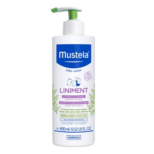 Mustela Liniment - No-Rinse Baby Cleanser for Diaper Change - with Extra Virgin Olive Oil - Fragr...