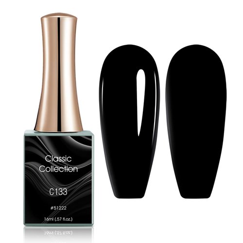 CANNI Black Gel Nail Polish, 1 Pcs 16ml Pure Black Gel Polish Soak Off LED Nail Gel Polish Set Nail Art Starter Manicure Salon DIY at Home
