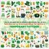 St. Patrick's Day Temporary Tattoos Sticker, 20 Sheets Luminous Temporarty Tattoo Shamrock Supplies Glow In The Dark Decorative Stickers for Saint Patrick's Day Party Favor Decoration
